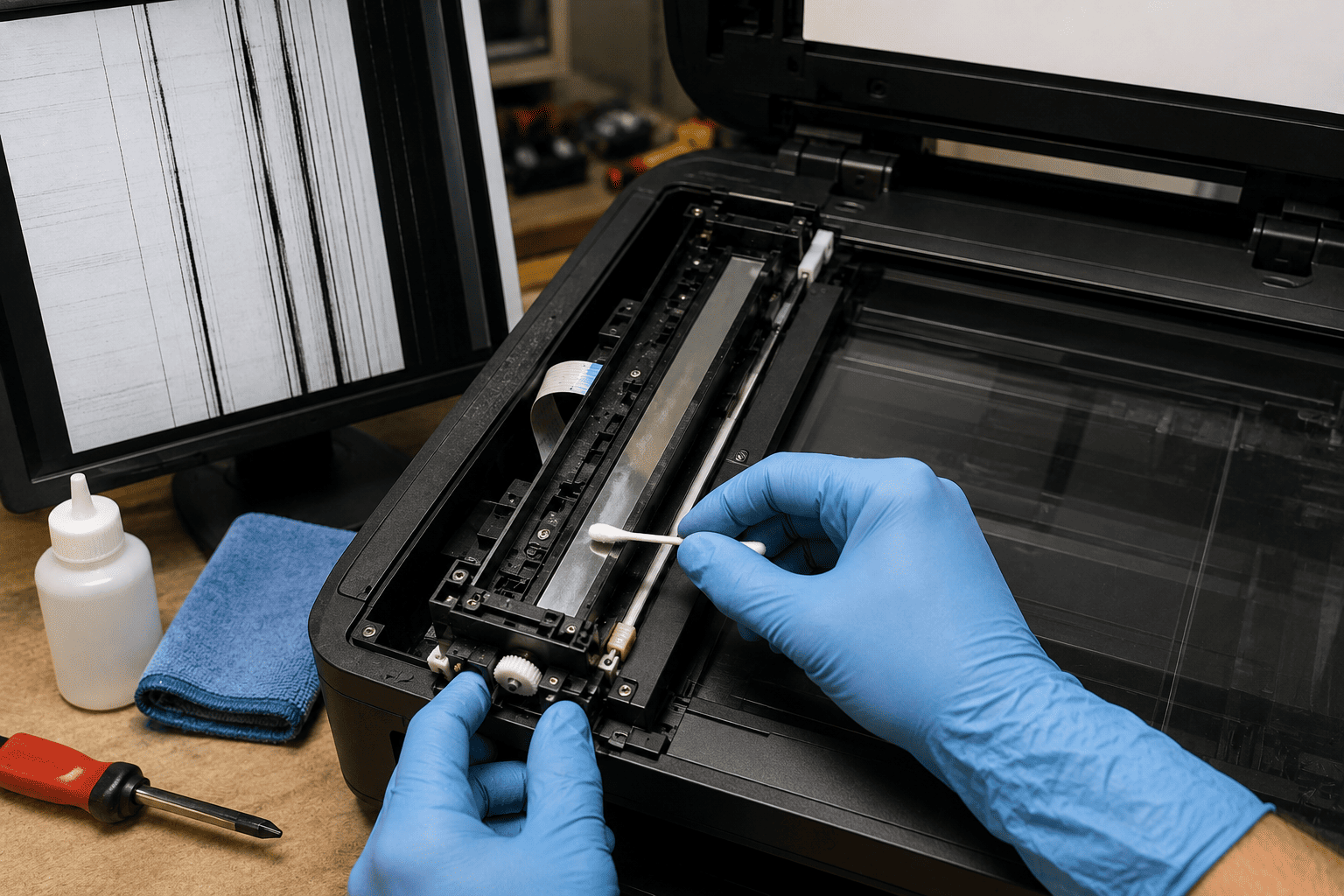 Fixing a Scanner That Produces Black Lines 