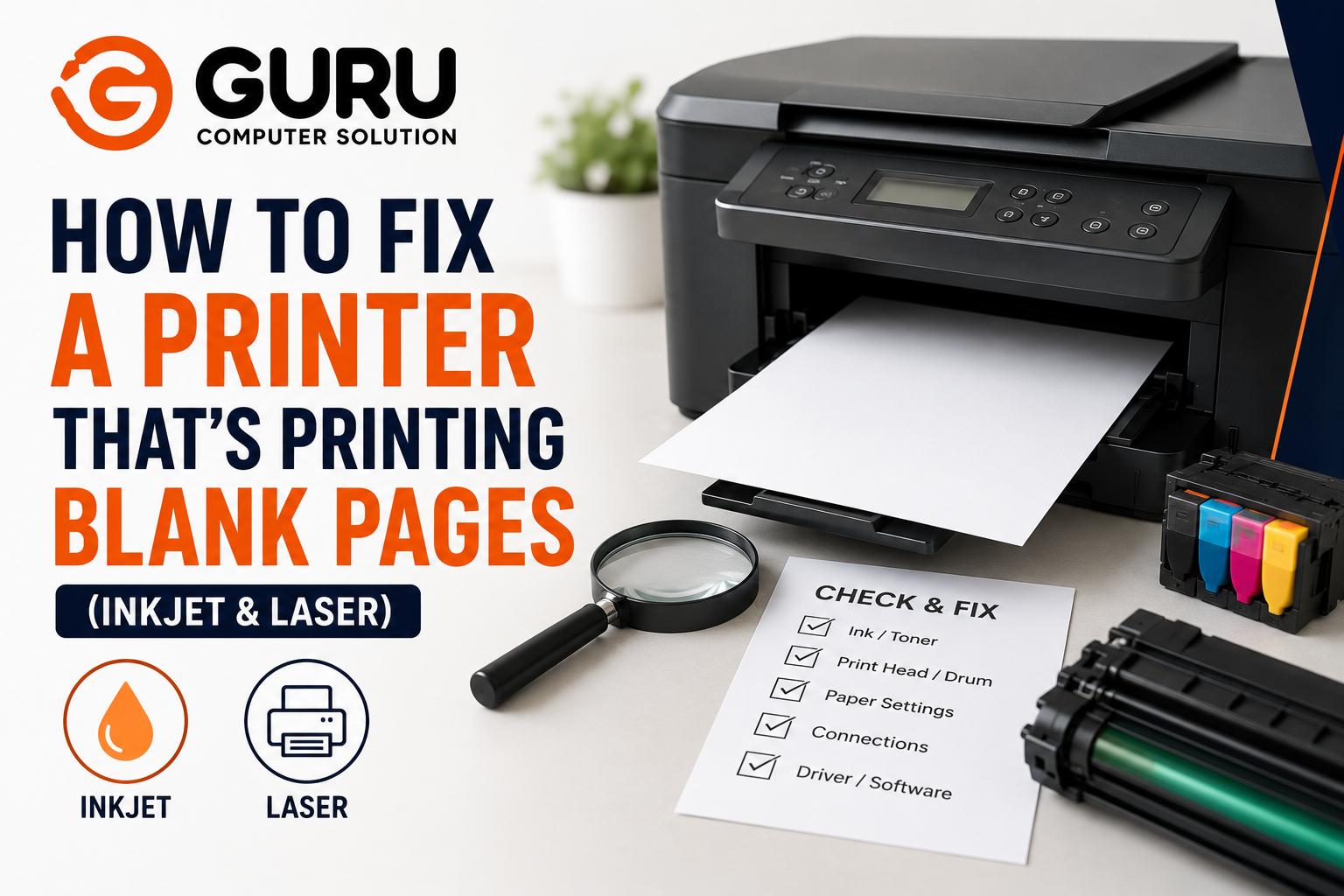 How to Fix a Printer That's Printing Blank Pages (Inkjet & Laser)